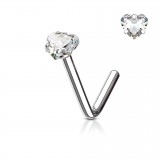 Piercing nez courbé 0.8mm 01 - Gris coeur