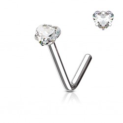 Piercing nez courbé 0.8mm 01 - Gris coeur