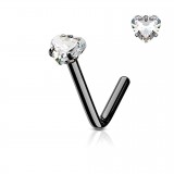 Piercing nez courbé 0.8mm 01 - Noir coeur