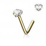 Piercing nez courbé 0.8mm 01 - Jaune coeur