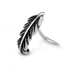 Piercing nez courbé 0.8mm 49 - Plume grise