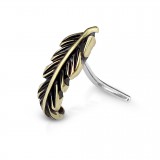 Piercing nez courbé 0.8mm 49 - Plume jaune