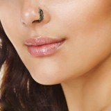 Piercing nez courbé 0.8mm 49 - Plume jaune