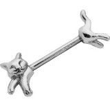 Piercing téton barbell 78 - Petit chat
