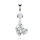 Piercing nombril coeur 04 - Multistrass transparent