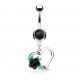 Piercing nombril coeur 08 - Rose noire