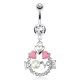 Piercing nombril coeur 12 - Transparent love perle