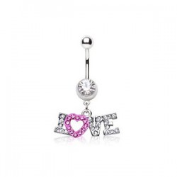 Piercing nombril coeur 17 - Love rose
