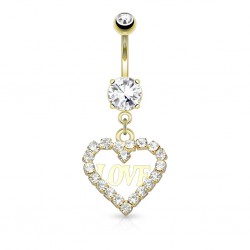 Piercing nombril coeur 14 - Jaune Love