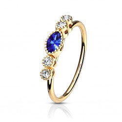Anneau 0.8mm 36 - Jaune gem bleu