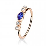 Anneau 0.8mm 36 - Rose gem bleu