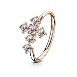 Anneau 0.8mm 37 - Rose avec croix en cristal