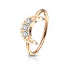 Anneau 0.8mm 39 - Rose lune trois cristaux