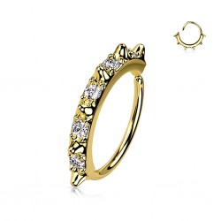 Anneau 0.8mm 40 - Jaune cristaux et pointes