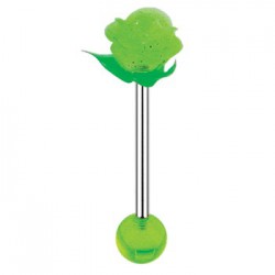 Piercing langue coquine 14 - Silicone fleur verte
