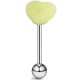Piercing langue coquine 19 - Silicone tickler coeur jaune