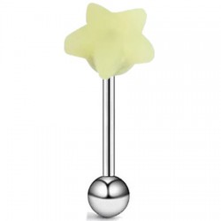 Piercing langue coquine 20 - Silicone tickler étoile jaune