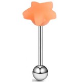 Piercing langue coquine 20 - Silicone tickler étoile orange