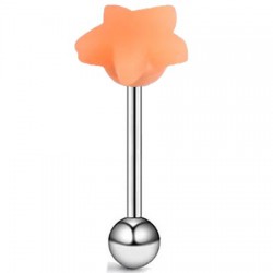Piercing langue coquine 20 - Silicone tickler étoile orange