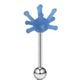 Piercing langue coquine 05 - Silicone atome bleu