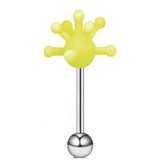 Piercing langue coquine 05 - Silicone atome jaune