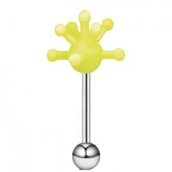 Piercing langue coquine 05 - Silicone atome jaune