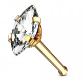 Piercing nez droit 0,8mm 89 - Jaune zircone marquise