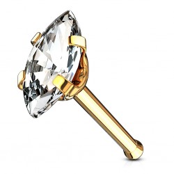 Piercing nez droit 0,8mm 89 - Jaune zircone marquise