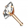 Piercing nez droit 0,8mm 89 - Rose zircone marquise