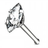 Piercing nez droit 0,8mm 90 - Gris zircone marquise transparent