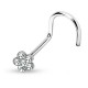 Piercing nez courbé 0.8 ou 1mm 06 - Fleur zircones transparents