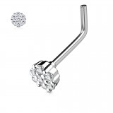 Piercing nez courbé 0.8mm 47 - Gris rond multistrass