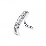 Piercing nez courbé 0.8mm 50 - Gris trait de zircones