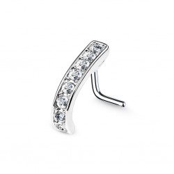 Piercing nez courbé 0.8mm 50 - Gris trait de zircones