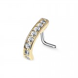 Piercing nez courbé 0.8mm 50 - Jaune trait de zircones