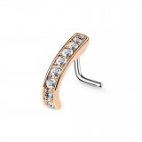 Piercing nez courbé 0.8mm 50 - Rose trait de zircones