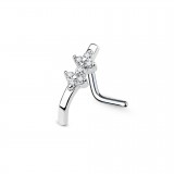 Piercing nez courbé 0.8mm 51 - Gris deux fleurs
