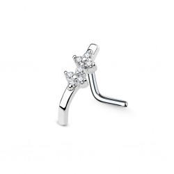 Piercing nez courbé 0.8mm 51 - Gris deux fleurs