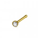 Piercing nez droit 0,8mm 09 - Jaune boule plate cristal