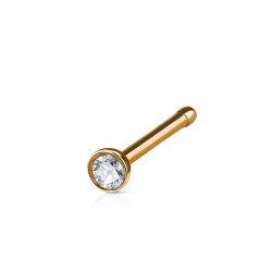 Piercing nez droit 0,8mm 09 - Rose boule plate cristal