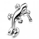 Piercing nez droit 0,8mm 88 - Salamandre grise courbe