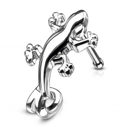 Piercing nez droit 0,8mm 88 - Salamandre grise courbe