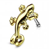 Piercing nez droit 0,8mm 88 - Salamandre jaune courbe