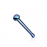 Piercing nez droit 0,8 ou 1mm 46 - Demi boule bleu