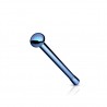 Piercing nez droit 0,8 ou 1mm 46 - Demi boule bleu