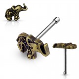 Piercing nez droit 0,8mm 69 - Bronze éléphant