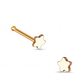 Piercing nez droit 0,8mm 56 - Rose étoile