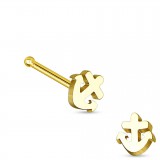 Piercing nez droit 0,8mm 48 - Jaune ancre