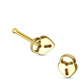 Piercing nez droit 0,8mm 49 - Jaune serrure