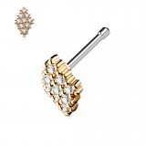 Piercing nez droit 0,8mm 79 - Rose losange multistrass